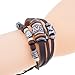 Lureme Tibetan Vintage Charm Bead Braided Multi Strand Adjustable Leather Bracelet for Women and Men 06000582