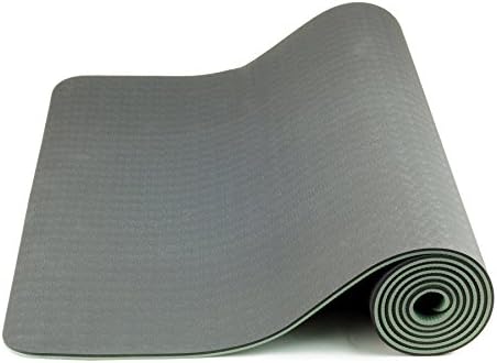 BSM Two Layer TPE Premium Yoga Mat Exercise Mat with Carry Strap Black