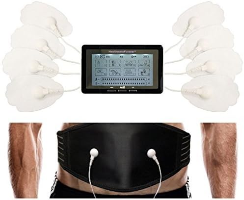 Healthmateforever 8 Modes Best Digital Pulse Touchscreen Massager + Weight Loss Waist Massager Belt Plus Great Back Acupressure Massager Belt Black