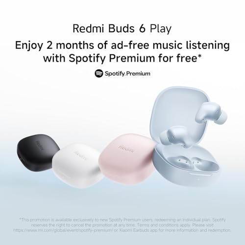 Redmi Buds 6 Play - In-Ear Kopfhörer, 36h Akkulaufzeit, 10mm Dynamik-Treiber mit 4 EQ-Einstellungen, AI-Geräuschunterdrückung für Anrufe, Bluetooth 5.4, Schnellladen für 3h Musik in 10 Minuten, Black 2