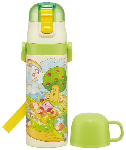 スケーター(Skater) 水筒 子供用 2WAY 直飲み 470ml コップ飲み 430ml 星のカービィ ピクニック 男の子 ステンレス 保温保冷 軽量 waterbottle スポーツボトル キッズ こども 水瓶 SKDC4-A