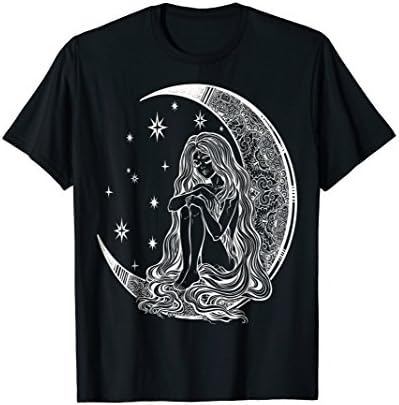 princess Tee sitting on the ornate moon T-shirt