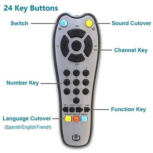 LKNUIYIE Kids Realistic TV Remote Control with Soft Light and Sound