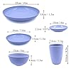 24Pieces Wheat Straw Dinnerware Set, Lightweight Plates Bowls Cups Dishes Set, Unbreakable Tableware Set for Picnic Party BBQ Camping (24pcs)