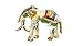 Handmade Glass Elephant Figurine, Multi-Color Fantasy Style, 2 inches, Dollhouse Gift Ideas, Cool Stuff Decor No.1