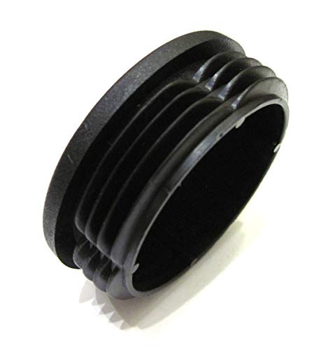4 Pack: 2 1/4 Inch Round Black Plastic Tubing Hole Plug, Pipe Tubing End Cap, Steel Fence Post and Furniture Pipe Tube Cover