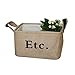 LOVOUS Vintage Eco-friendly Jute Linen Square Storage Bin for Organizing Toys Clothing Books Gift Baskets (Small 11.8" Long)