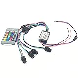 Rayauto 24key Remote RGB 2W DC 12V Car Home Light Side Glow Fiber Optic light Source illuminator Power Engine Supply 4 Head