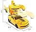 Kids RC Toy Transforming Robot Remote Control (27 MHz) Sports Car One Button Transformation Realistic Engine Sounds 360 Speed Drifting 1:22 Scale Toys For Boys (Yellow)