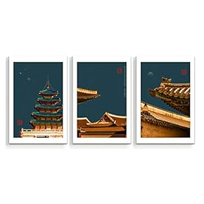 3 Panel Chinese Traditional Palace Pictures Home Wall...