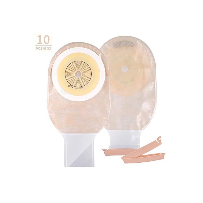 KONWEDA Colostomy Bags with Clamp Closure, Ostomy Supplies,One Piece Drainable Ostomy Colostomy Pouch for Ileostomy…