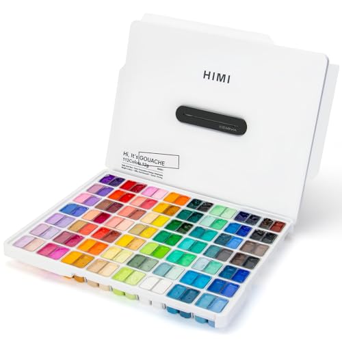 ARTFLY HIMI Gouache Farben Set, 112 Farben x 12 ml, Einzigartiges Twin-Jelly-Cup-Design in einer Tragetasche Perfekt für Künstler, Studenten, Gouache Undurchsic
