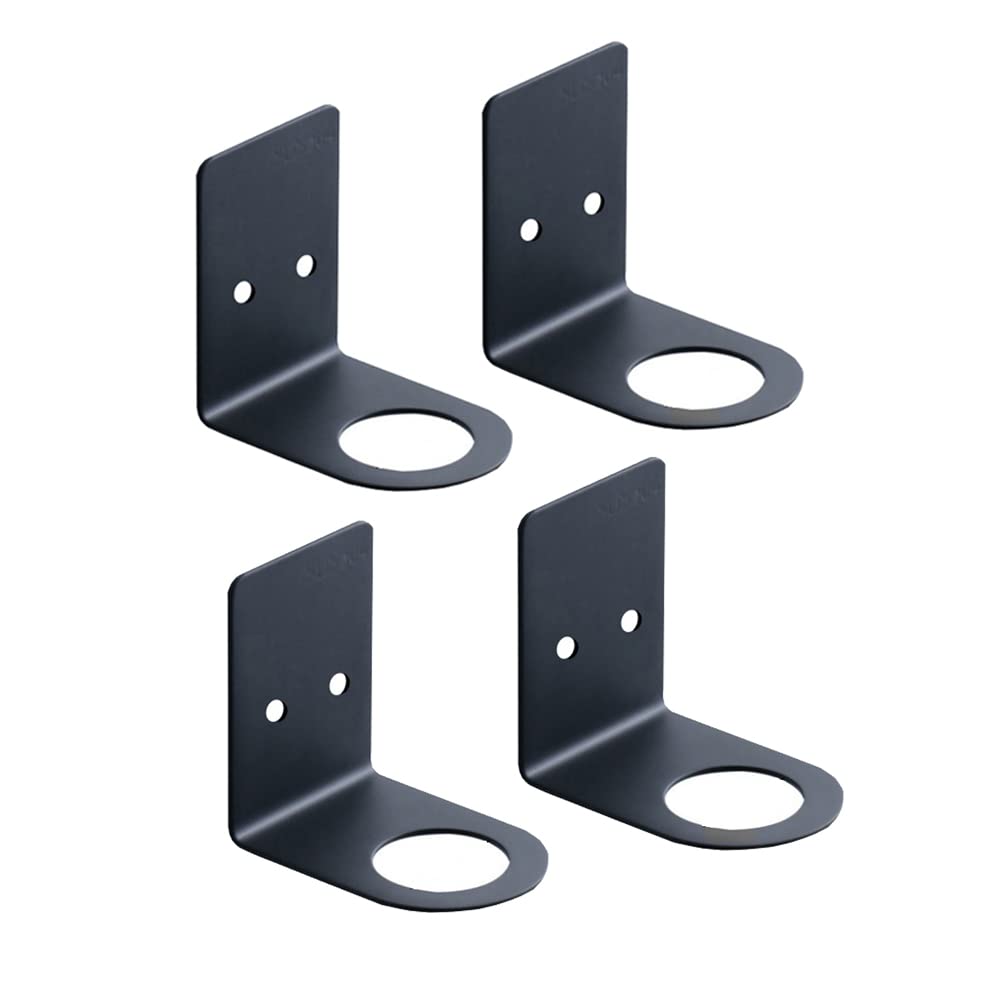 BiJun Wall Mounted Soap Dispenser, Hand Wash Dispenser, Shampoo and Conditioner Dispenser Wall Mounted Bathroom Holder Stand Hanging Rack Shampoo Storage Holder Lotion Container (1.06in, Black)