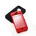 Gearonic Black & Red Three Layer Silicone PC Case Cover for iPhone 4 4G 4S