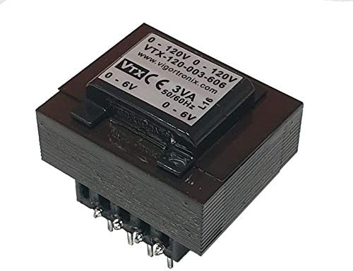 3 VA PCB Mains Transformer 120 V + 120 V : 0-12 V + 0-12 V