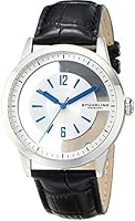 Stuhrling Original Men's 946.01 Winchester Quartz Stainless Steel Transparent Dial Black Leather Watch