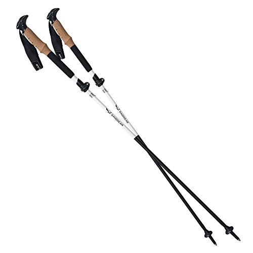 KINGGEAR Tri-Fold Natural Cork Grip Carbon Trekking Poles/Sticks - Folding, Collapsible, Adjustable, and Light - Perfect for Hiking, Walking, Backpacking, Snowshoeing