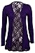 My1stWish Womens 78S Floral Lace Back Ladies Long Boyfriend Summer Cardigan Size 8/10 Purple