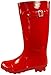 NORTY Waterproof Rain Boots for Women Size 9, Tall & High Calf Rain Shoes, Slip-Resistant, Comfortable Rainboots, Stylish Outdoor & Garden Boots, Glossy Red, 13.25” Shaft