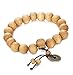 FUNRUN JEWELRY 6PCS 11MM Wood Bead Bracelet for Men Women Buddhist Mala Bracelet Elastic