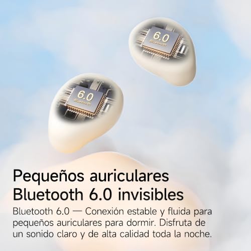 sunvito Mini Bluetooth 6.0 Headphones, Compact Wireless Headphones with LED Display, Microphone, IPX6, up to 28H with Case, for Travel, Work and Rest