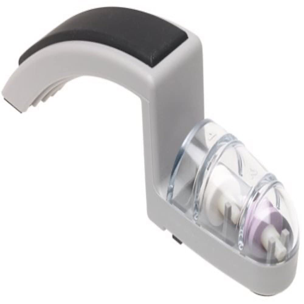 Minosharp Shinkansen Knife Sharpener, Manual, Black, Two Stage Sharpening and Honing, Uses Water to Improve Sharpening and Prevent Scratching, Ergonomic Design for Safe Operation, C822