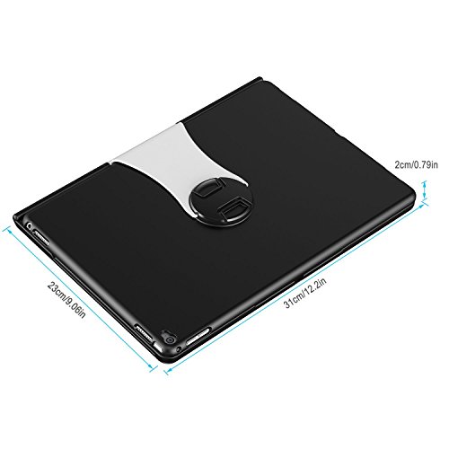 iPad Pro 12.9 Keyboard Case, Procase iPad Pro Tablet Wireless Bluetooth Keyboard Case, 360 Degree Rotation, Ultra-Slim, Multiple Angle Viewing, Stand Protective Case for Apple iPad Pro 12.9" (Black)