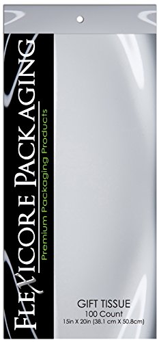 Gift Wrap Tissue Paper 15" X 20" - 100 Sheets (White)