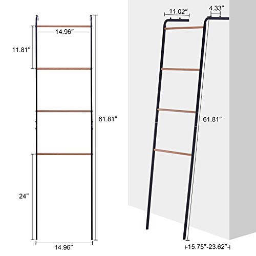 YOUDENOVA Blanket Ladder for Living Room, 4Layer Towel Ladder Rack for
