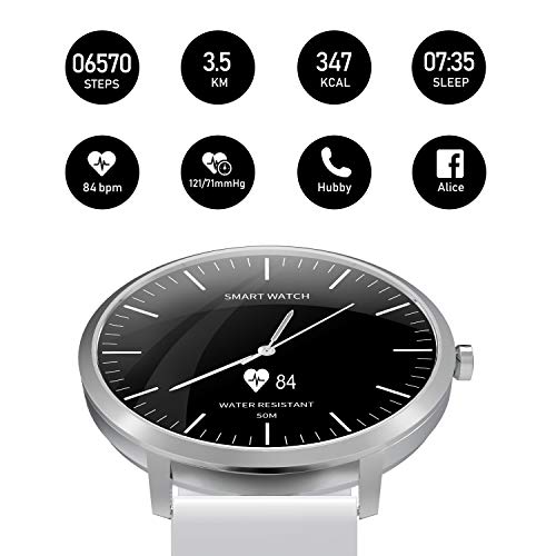 BingoFit Surf Smartwatch Sport Smartwatch Touchscreen Smart Watch Quartz Analog Watch for Men Women 50M Water-Resistant Activity Tracker with Pedometer Fitness Tracker HR BP Monitor for Men Women - Thumbnail 2