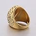 MASOP Jewellery Vintage Mens Stainless Steel CZ Ring Gold Biker Celtic Band Blue Round Stone