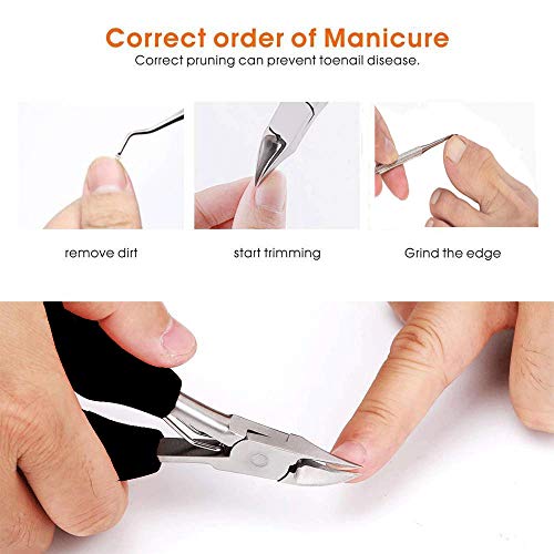 Ingrown Toenail Tool Set Toenail Clippers for Thick Nails, Nail Lifter and Toenail File, sharp and Safe Stainless Steel, 3 PCS Toenail Tools Set for Ingrown Toenail Correction Tool