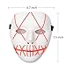 Ansee Scary Mask Halloween Cosplay Led Costume Mask El Wire Light Up Mask for Festival Parties (Red)