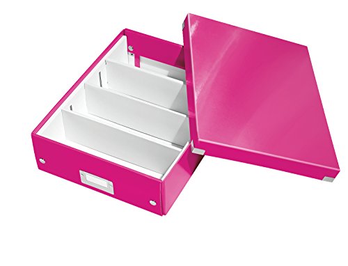 Leitz Organiser Box, Click and Store Range 60580023 - Medium, Pink
