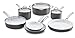 Calphalon 11 Piece Classic Ceramic Nonstick Cookware Set, Grey/White