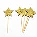 Glorious Year Gold Star Cake Toppers Kids Birthday Party Baby Shower Cupcake Decorations 36pcs