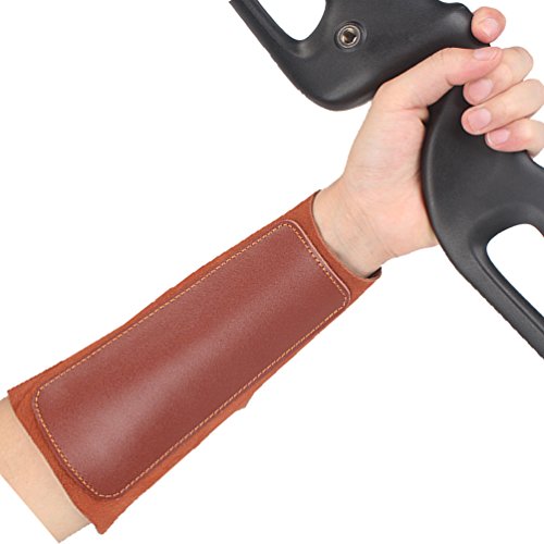 XTACER 7" Adult Unisex Traditional Arm Protector Guard, Protect Arm for Shooting Hunting Archery Right or Left Hand Shooters (Brown-Leather)