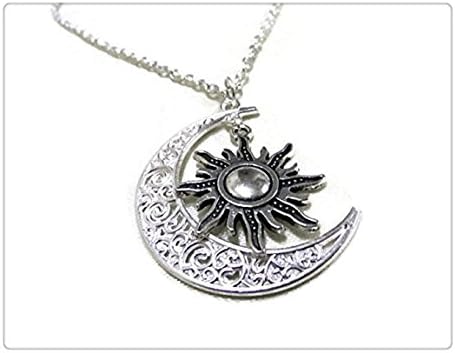 Moon and Sun Necklace Moon Necklace Sun Pendant Necklace BFF Graduation Gift (4)