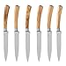 La Cote 6 Piece Steak Knives Set Japanese Stainless Steel Olive Wood Handle In Gift Box (6 PC Steak Knife Set Olive Wood)