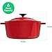 Vremi Enameled Cast Iron Dutch Oven Pot with Lid - 6 Quart Capacity for Preparing Low and Slow Cooking Meals - Electric Gas Stove Top Compatible Cookware - Deep Large - Red