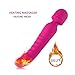 Dual Motors Safe Silicone Wand Massager with Heating Tail - 7 Period of Vibration Frequency - USB Recharging - 100% Waterproof - Help You Relaxing Yourself.