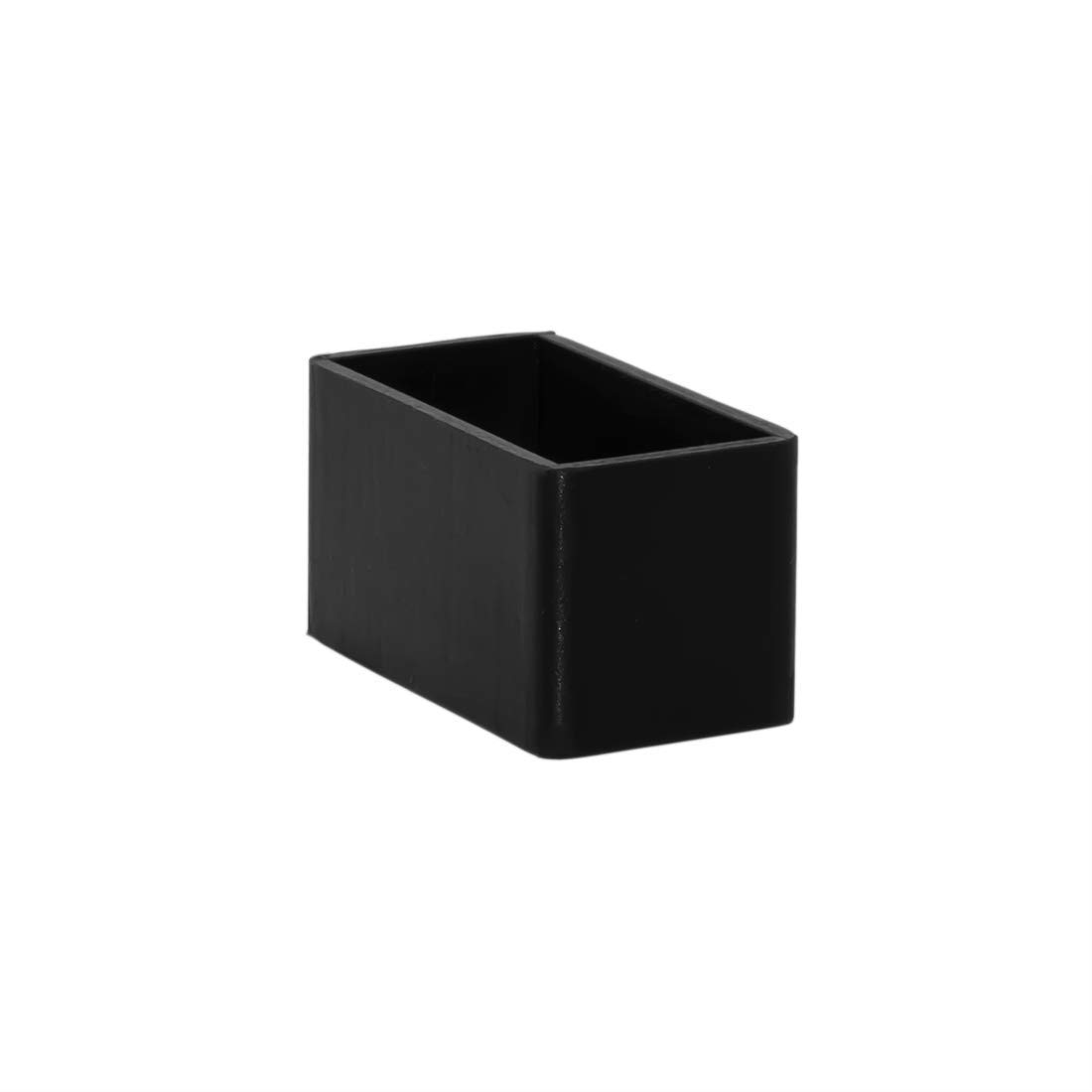 Flyshop 12PCS Chair Leg Tips Caps Black Durable Anti-slip Silicone Chair Leg Floor Protectors Rectangle Shaped Furniture Table Foot Covers 1" x 2" (25 x 50 mm)