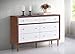 Baxton Studio Harlow Mid-Century Modern Scandinavian Style White and Walnut Wood 6-Drawer Storage Dresser