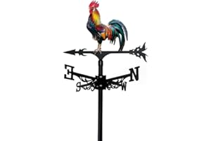 Metal Iron Art Rooster Weathervanes Rooftop Villa Wind Direction Indicator Vintage Fits Peacock Weather Vanes for Sheds Yard 