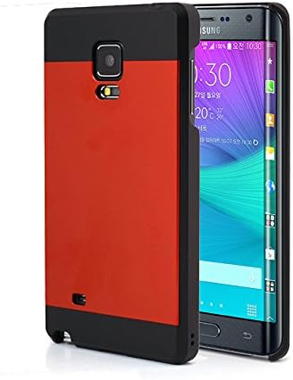 Galaxy Note 4 Edge Case,[Red/Black] MOTOMO Galaxy Note 4 Edge Case Aluminum [Brushed Aluminum] [Straight Edges] Metal Cover Protective Case for Galaxy Note 4 Edge / Galaxy Note IV Edge - Retail Packaging MOEDRDBK