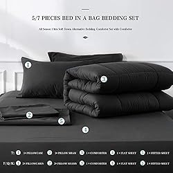 Newspin Full Bed in a Bag - 7 Pieces Black