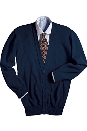 Edwards Garment Men's V-Neck Cardigan, XXX-Large Navy