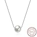 HMILYDYK Women Necklace Genuine 925 Sterling Silver Handmade Big Cultured Freshwater White Pearl Pendant Chain
