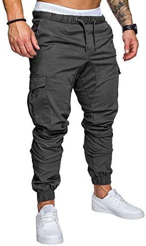 Percy Perry Men's Cargo Pants Slim Fit Casual Jogger Pant Chino Trousers Sweatpants with Pockets