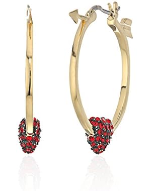 Red Heart and Arrow Hoop Earrings